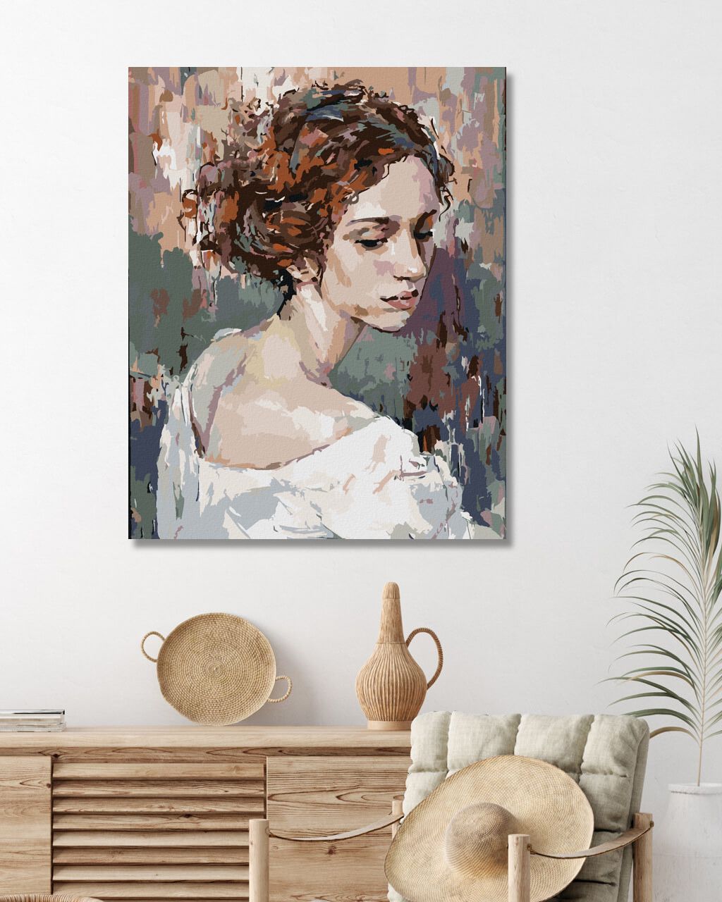zuty Malování podle čísel - ZASNĚNÁ ŽENA PORTRÉT - Rozměr: 40x50 cm, Rámování: Varianta: bez rámu a bez vypnutí plátna - obrázek 3