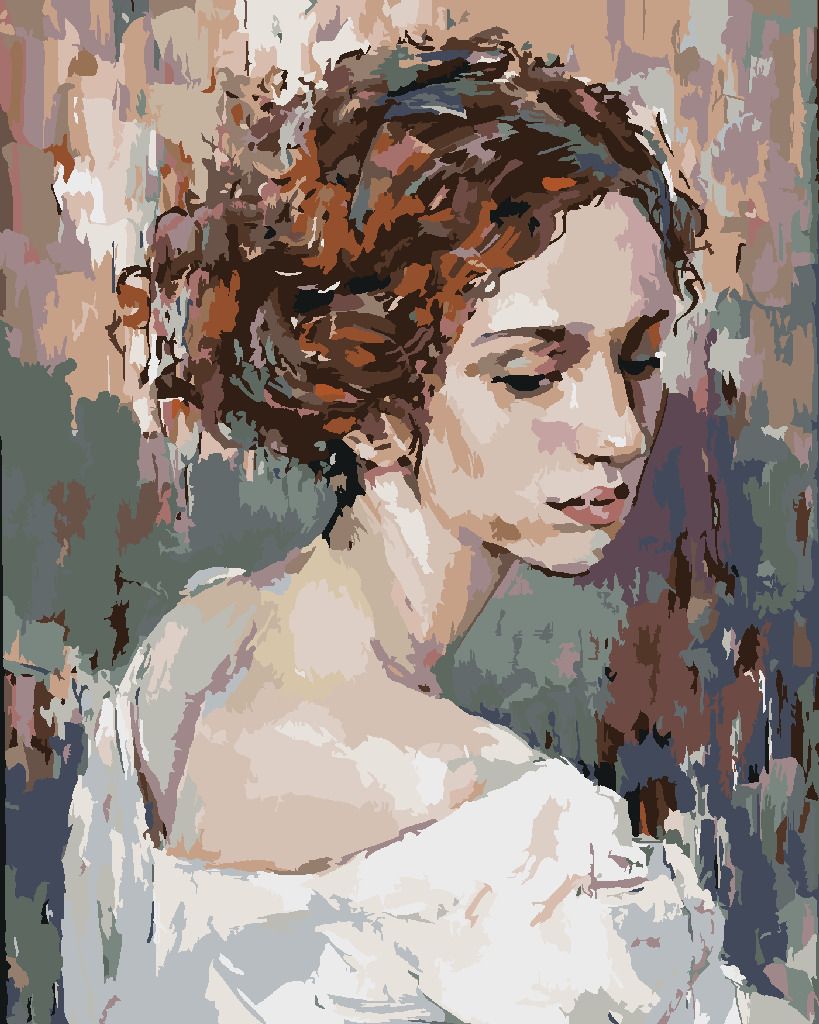 zuty Malování podle čísel - ZASNĚNÁ ŽENA PORTRÉT - Rozměr: 40x50 cm, Rámování: Varianta: bez rámu a bez vypnutí plátna - obrázek 10