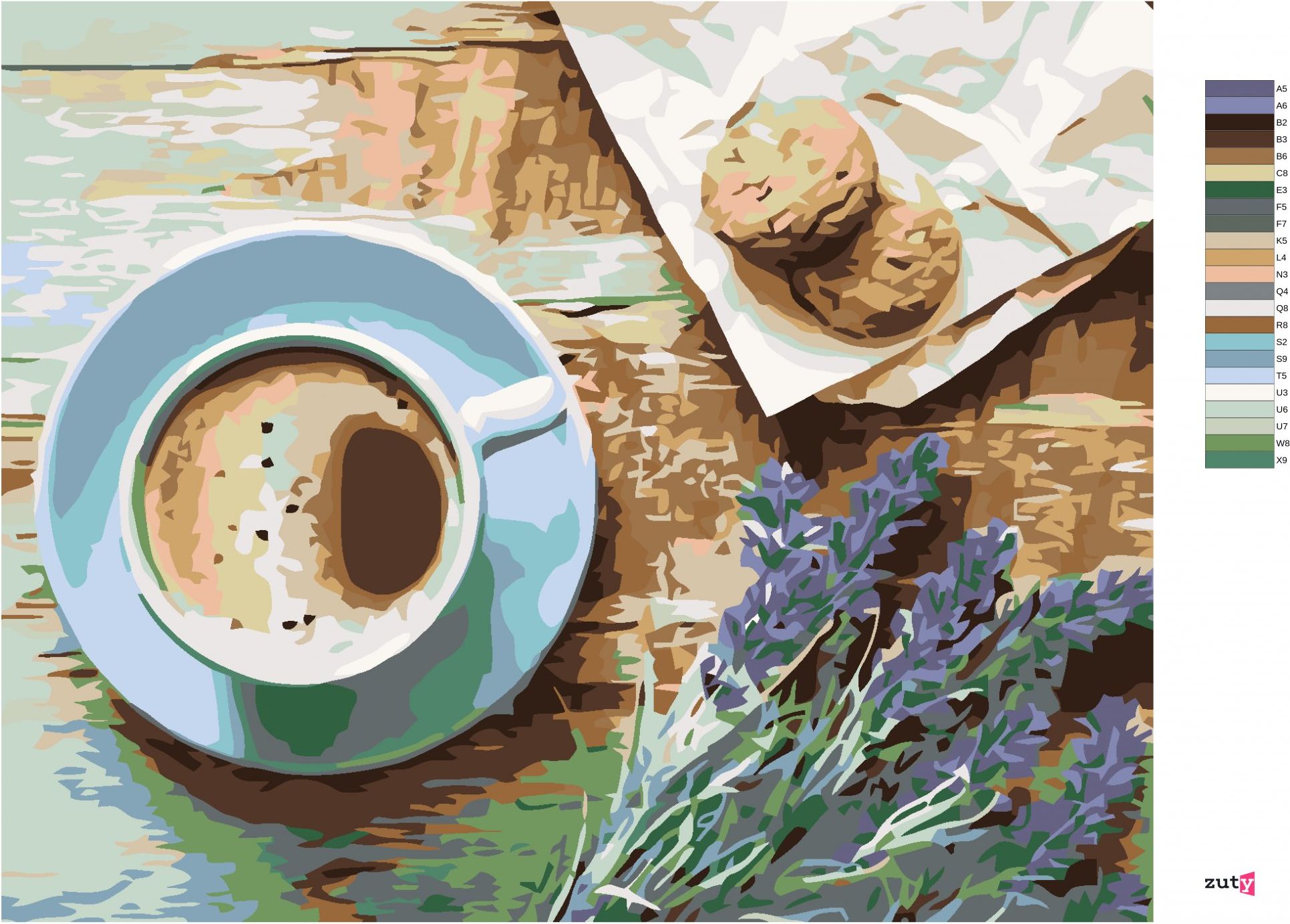 zuty Malování podle čísel - ŠÁLEK KÁVY - Rozměr: 40x50 cm, Rámování: Varianta: bez rámu a bez vypnutí plátna - obrázek 5
