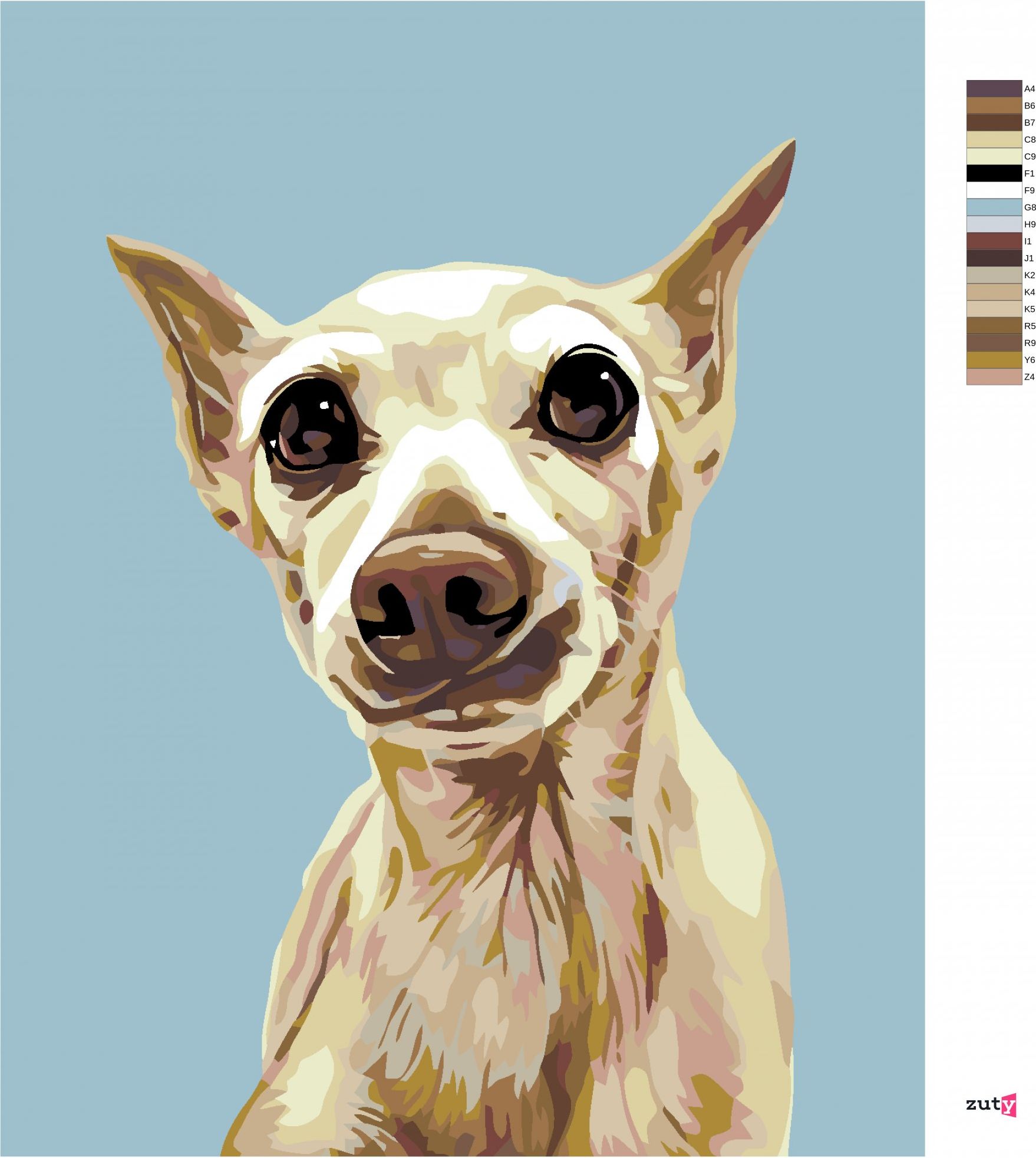zuty Malování podle čísel - VYDĚŠENÝ PEJSEK - Rozměr: 40x50 cm, Rámování: Varianta: vypnuté plátno na rám - obrázek 4