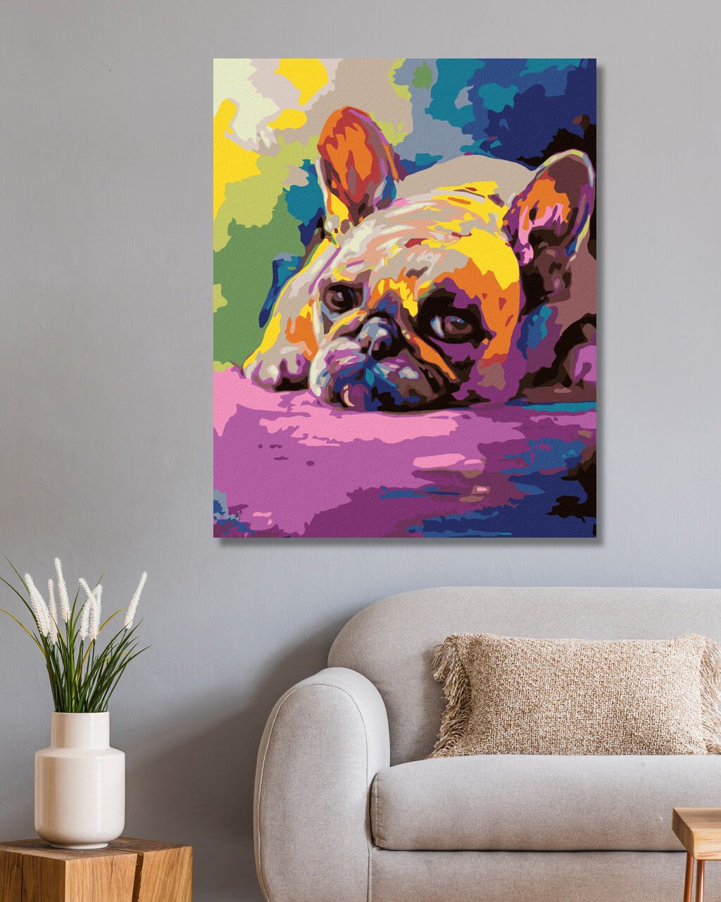 zuty Malování podle čísel - LEŽÍCÍ BULDOČEK - Rozměr: 40x50 cm, Rámování: Varianta: bez rámu a bez vypnutí plátna - obrázek 9