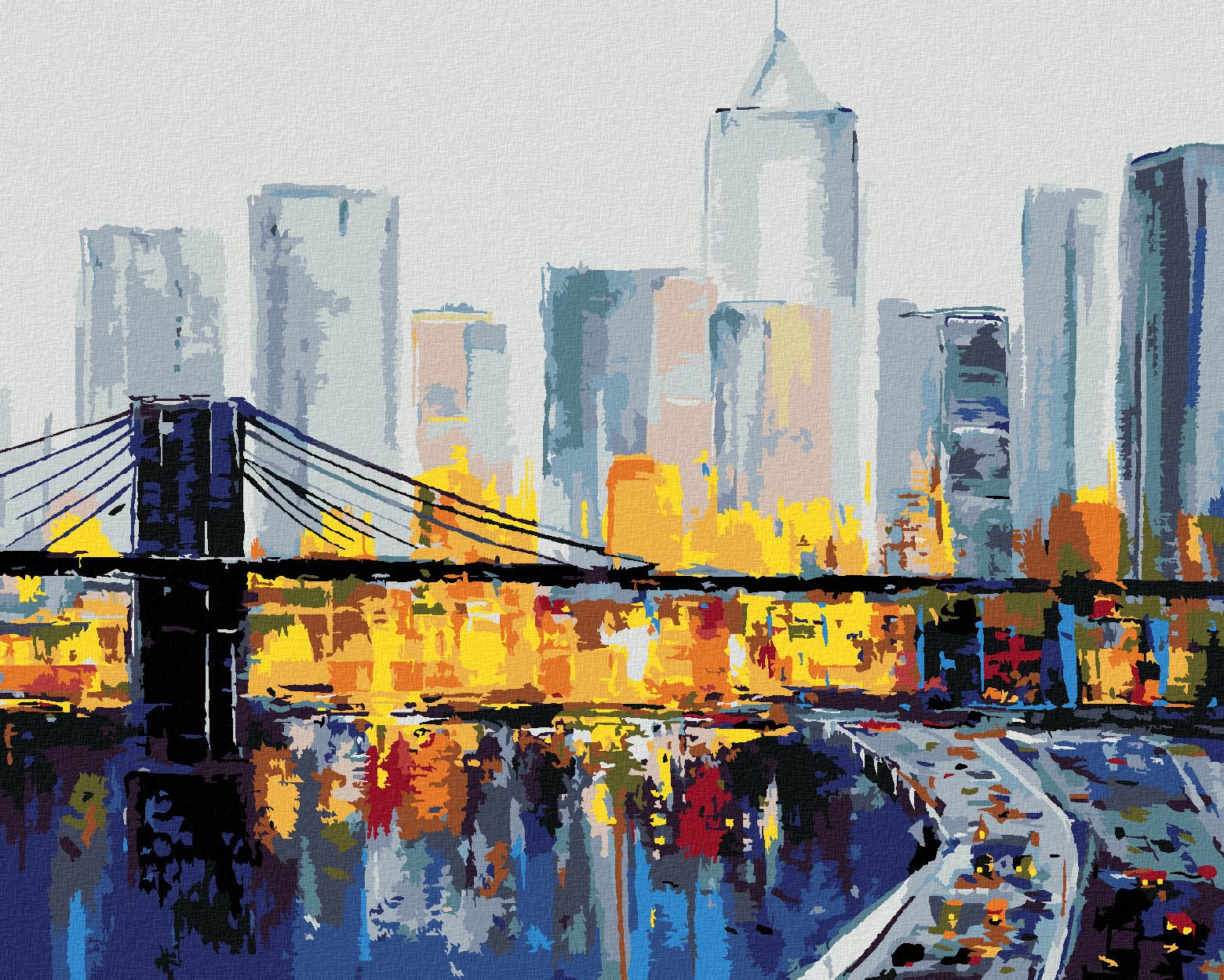 zuty Malování podle čísel - RUŠNÝ NEW YORK - Rozměr: 40x50 cm, Rámování: Varianta: bez rámu a bez vypnutí plátna - obrázek 1