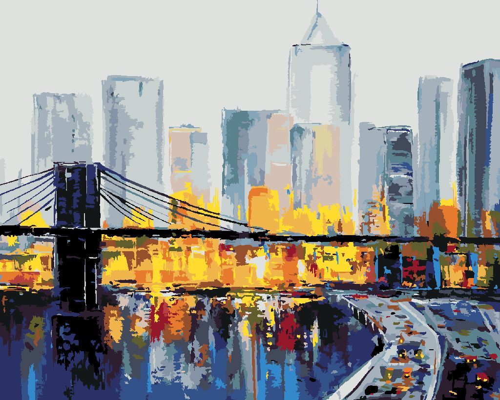 zuty Malování podle čísel - RUŠNÝ NEW YORK - Rozměr: 40x50 cm, Rámování: Varianta: bez rámu a bez vypnutí plátna - obrázek 8