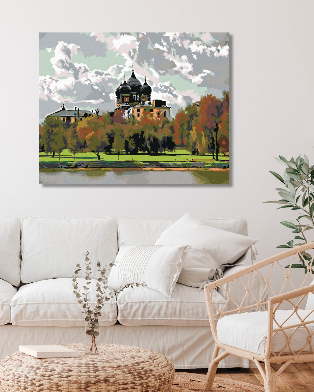 zuty Malování podle čísel - ZÁMEČEK U ŘEKY - Rozměr: 40x50 cm, Rámování: Varianta: bez rámu a bez vypnutí plátna - obrázek 9