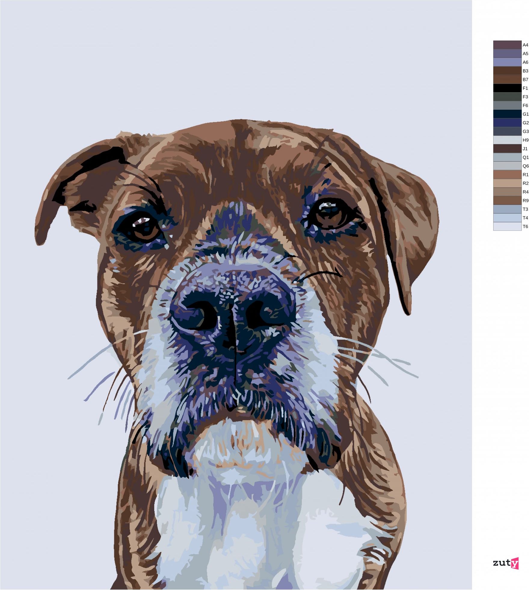 zuty Malování podle čísel - PSÍ POHLED - Rozměr: 40x50 cm, Rámování: Varianta: bez rámu a bez vypnutí plátna - obrázek 6