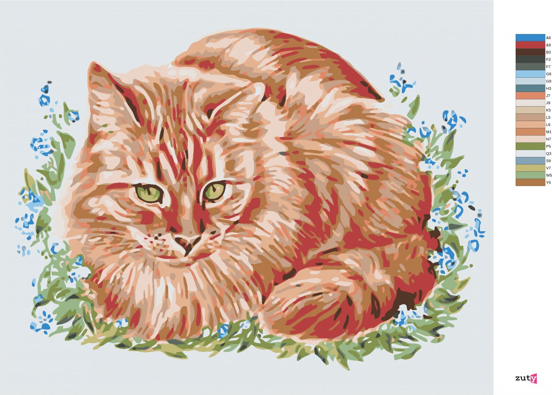 zuty Malování podle čísel - ZRZEK V TRÁVĚ - Rozměr: 40x50 cm, Rámování: Varianta: bez rámu a bez vypnutí plátna - obrázek 2
