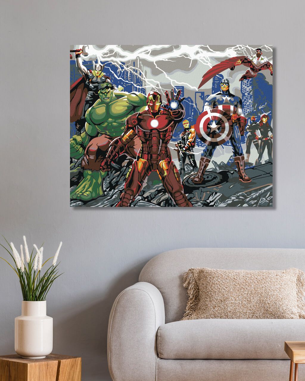 zuty Malování podle čísel - AVENGERS HRDINOVÉ - Rozměr: 40x50 cm, Rámování: Varianta: bez rámu a bez vypnutí plátna - obrázek 5