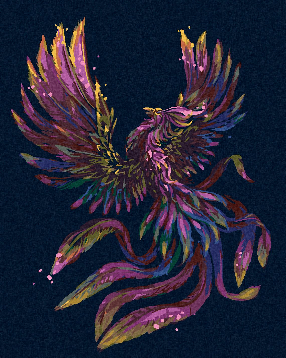 zuty Malování podle čísel - BAREVNÝ FÉNIX - Rozměr: 40x50 cm, Rámování: Varianta: bez rámu a bez vypnutí plátna - obrázek 1