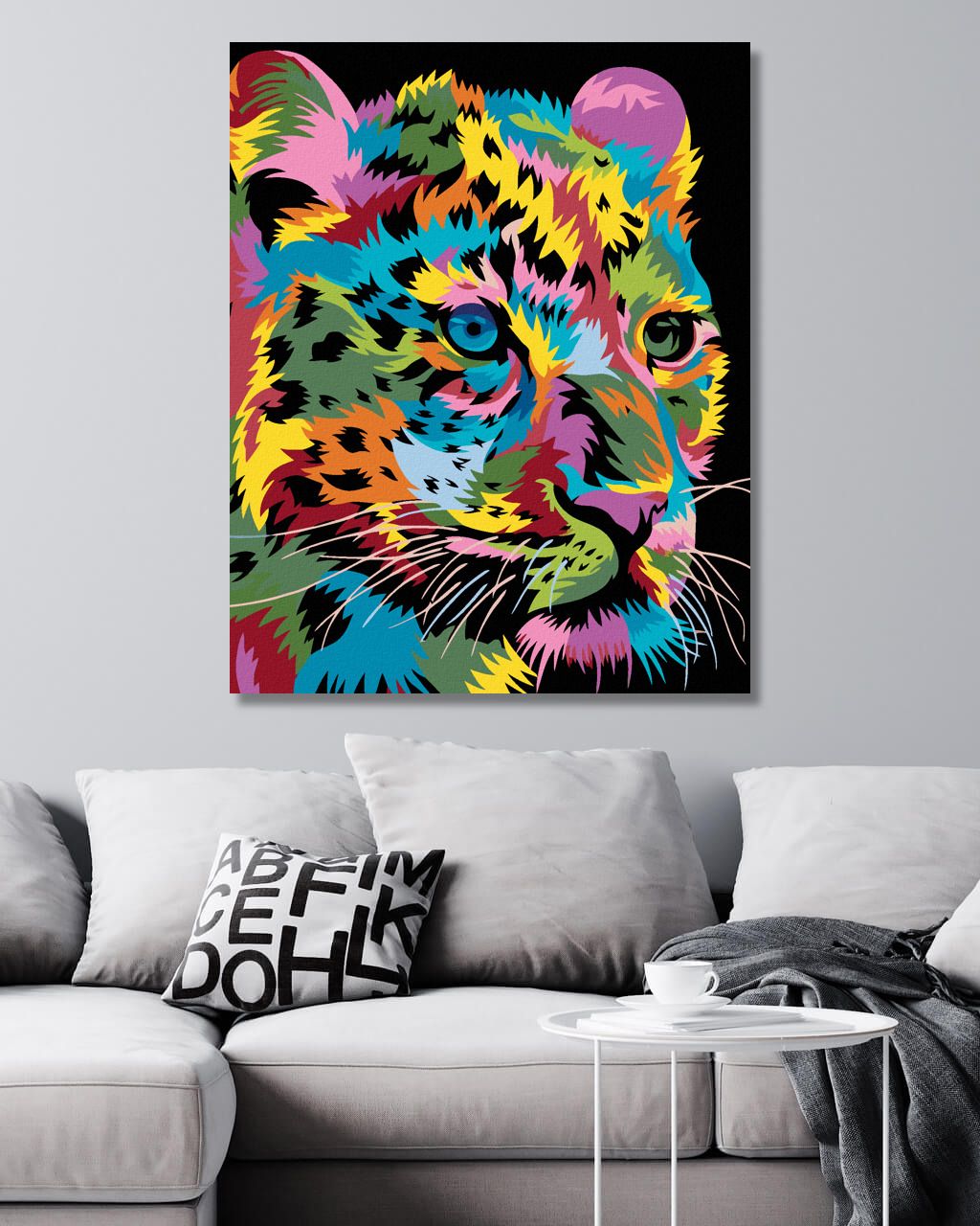 zuty Malování podle čísel - BAREVNÝ LEOPARD - Rozměr: 40x50 cm, Rámování: Varianta: vypnuté plátno na rám - obrázek 7