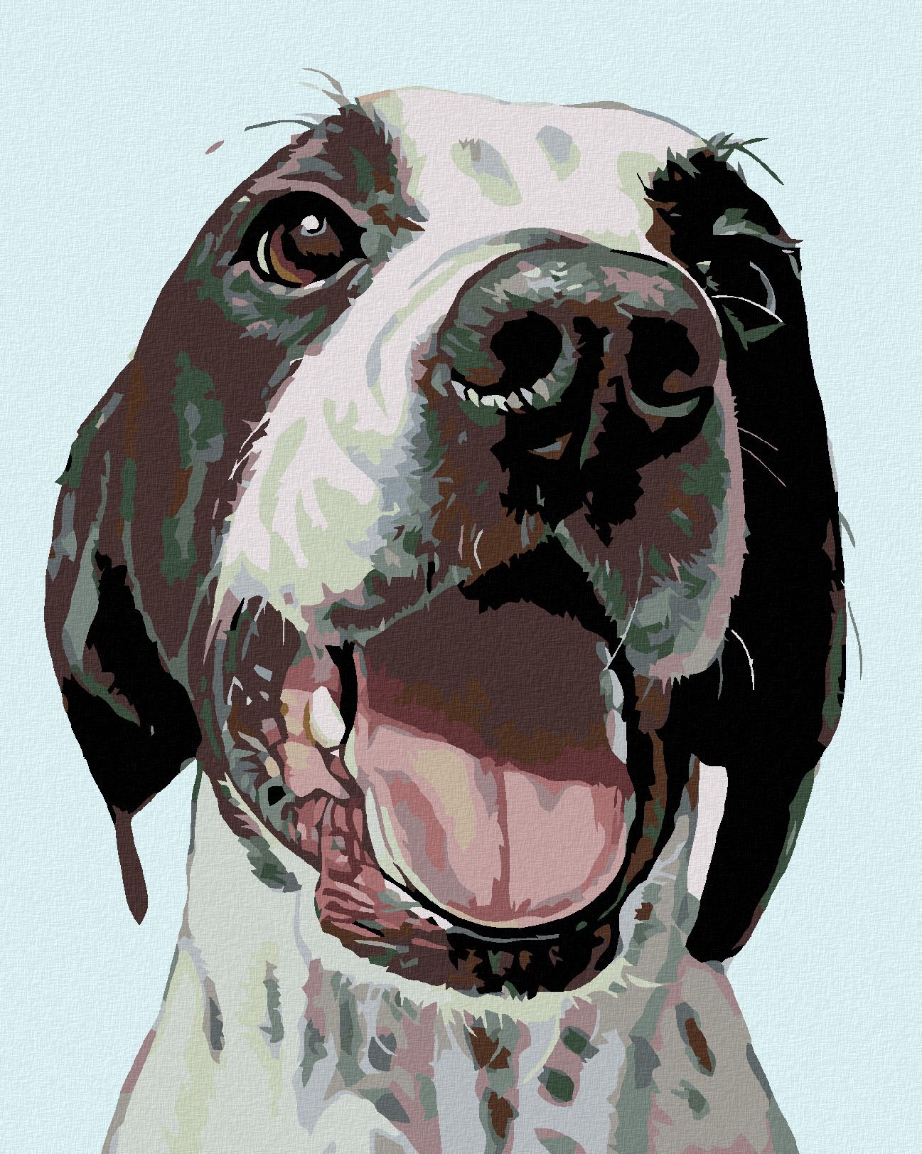 zuty Malování podle čísel - ŠŤASTNÝ PES - Rozměr: 40x50 cm, Rámování: Varianta: bez rámu a bez vypnutí plátna - obrázek 1