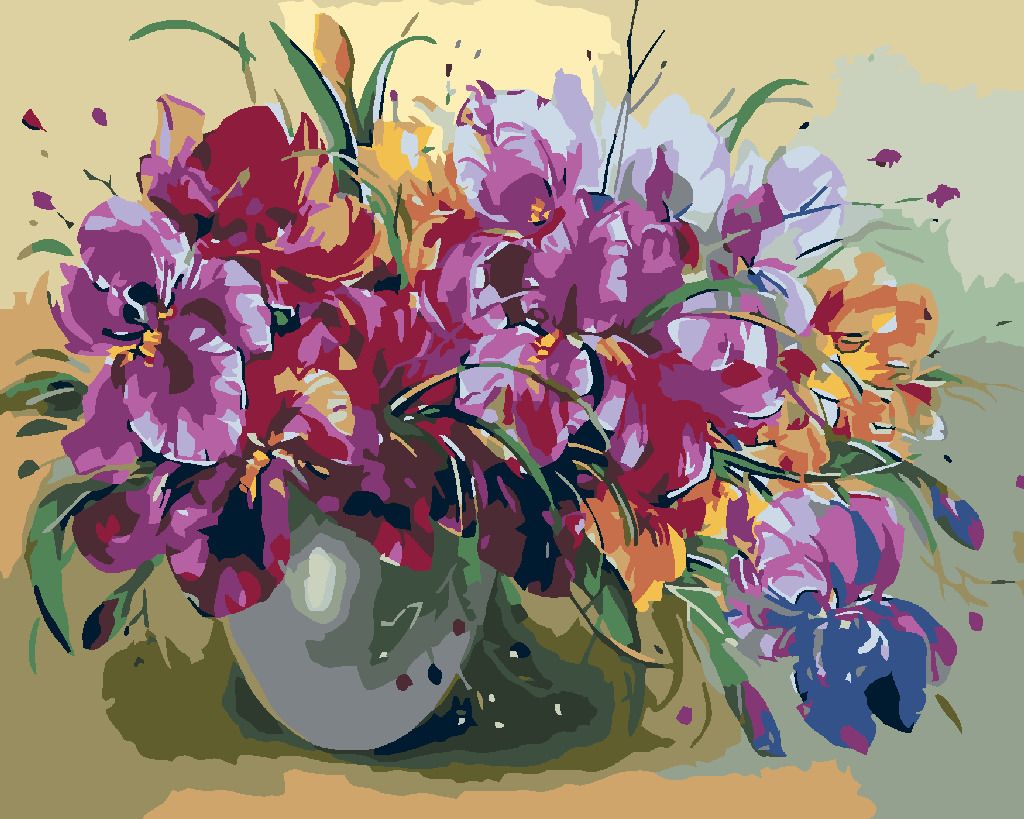 zuty Malování podle čísel - KOSATCE VE VÁZE - Rozměr: 40x50 cm, Rámování: Varianta: vypnuté plátno na rám - obrázek 9
