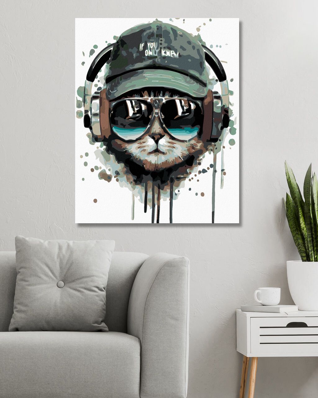 zuty Malování podle čísel - KOCOUR SE SLUCHÁTKY - Rozměr: 40x50 cm, Rámování: Varianta: vypnuté plátno na rám - obrázek 10
