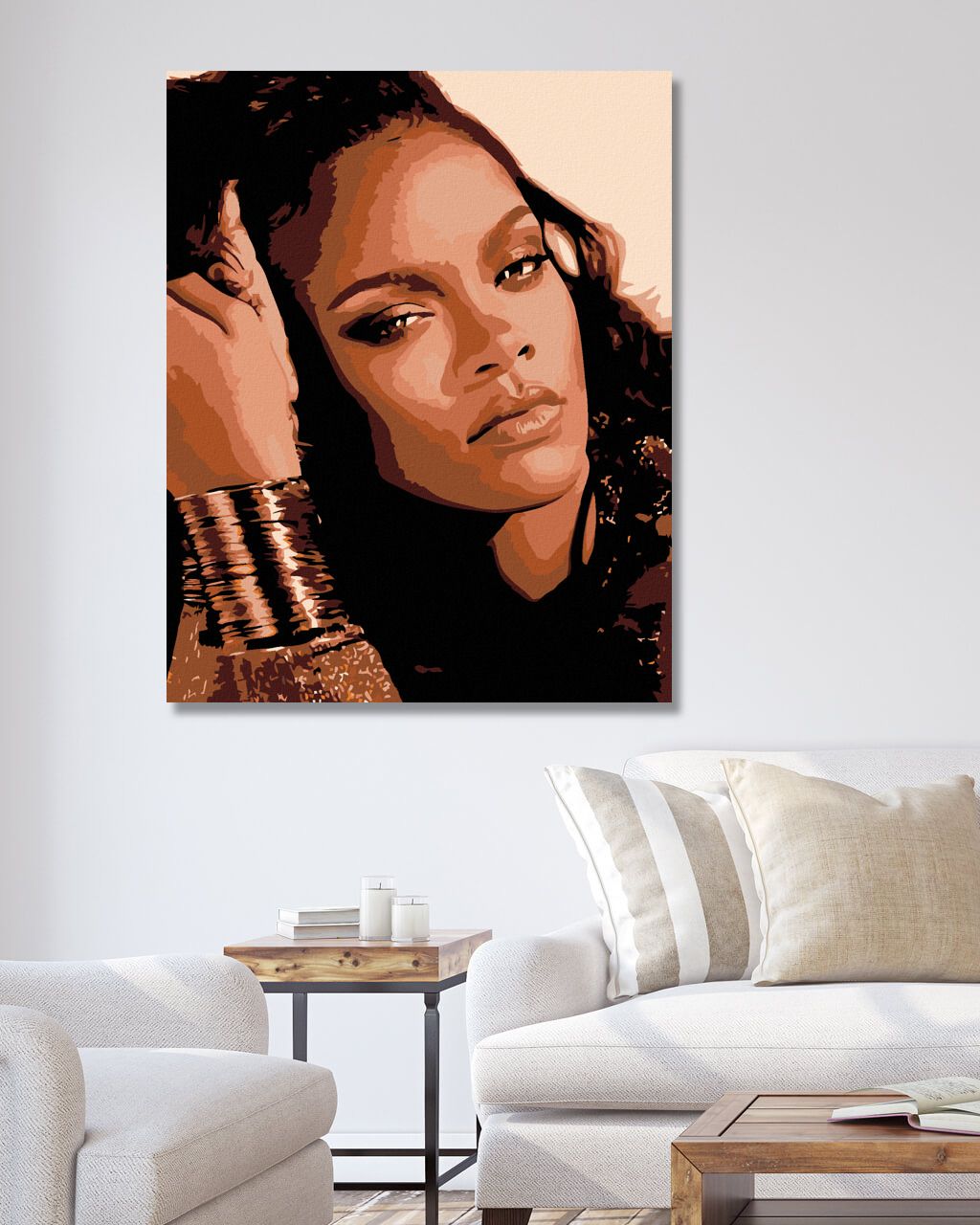 zuty Malování podle čísel - RIHANNA - Rozměr: 40x50 cm, Rámování: Varianta: vypnuté plátno na rám - obrázek 2