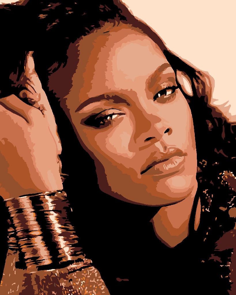 zuty Malování podle čísel - RIHANNA - Rozměr: 40x50 cm, Rámování: Varianta: vypnuté plátno na rám - obrázek 4