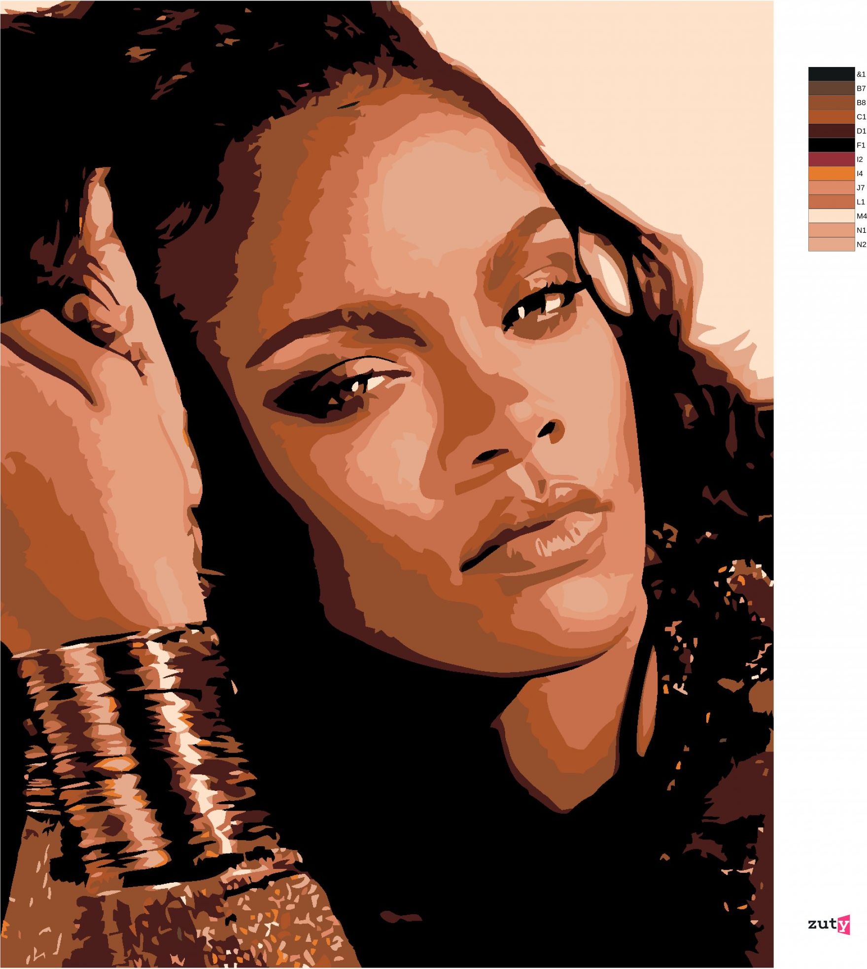 zuty Malování podle čísel - RIHANNA - Rozměr: 40x50 cm, Rámování: Varianta: vypnuté plátno na rám - obrázek 9