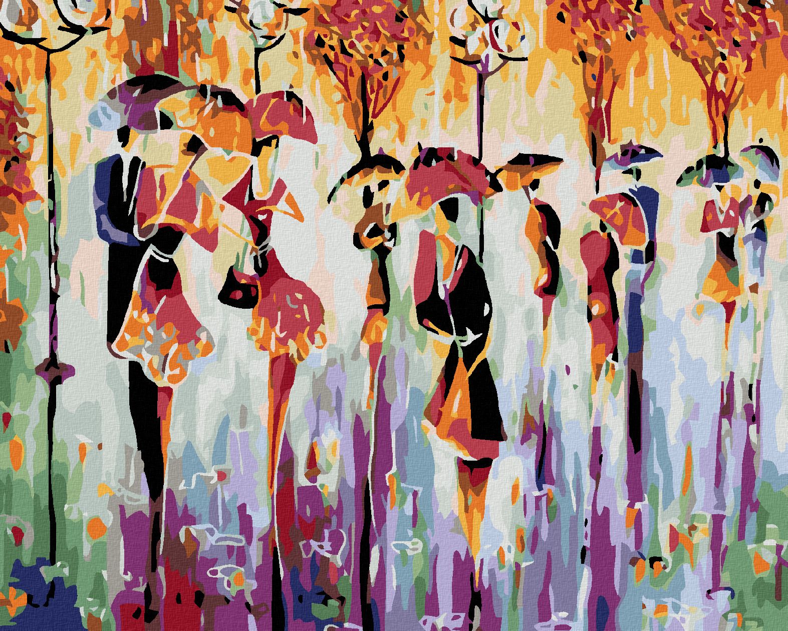zuty Malování podle čísel - BAREVNÉ SILUETY - Rozměr: 40x50 cm, Rámování: Varianta: vypnuté plátno na rám - obrázek 1