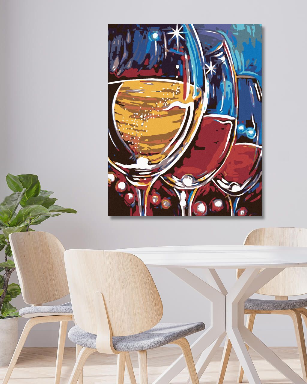 zuty Malování podle čísel - TŘI SKLENKY VÍNA - Rozměr: 40x50 cm, Rámování: Varianta: vypnuté plátno na rám - obrázek 6