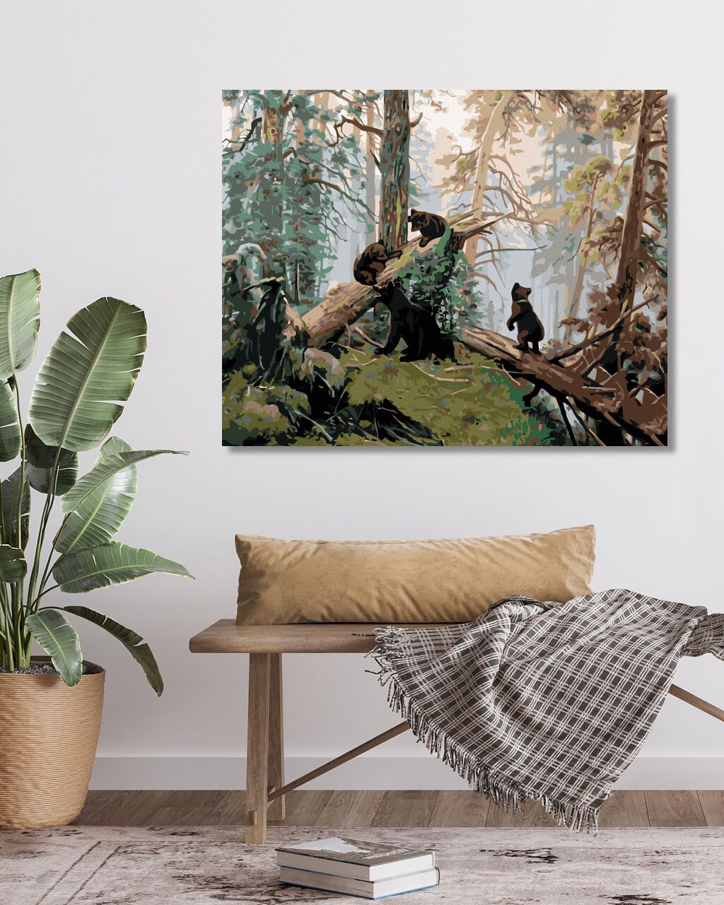 zuty Malování podle čísel - MEDVĚDÍ RODINKA - Rozměr: 40x50 cm, Rámování: Varianta: bez rámu a bez vypnutí plátna - obrázek 4