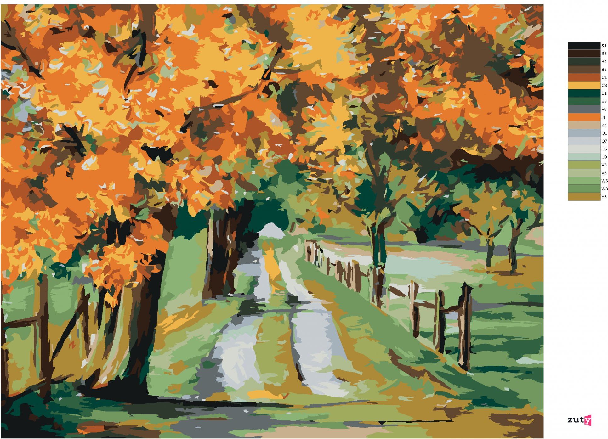 zuty Malování podle čísel - JAVOR U SILNICE - Rozměr: 40x50 cm, Rámování: Varianta: bez rámu a bez vypnutí plátna - obrázek 4