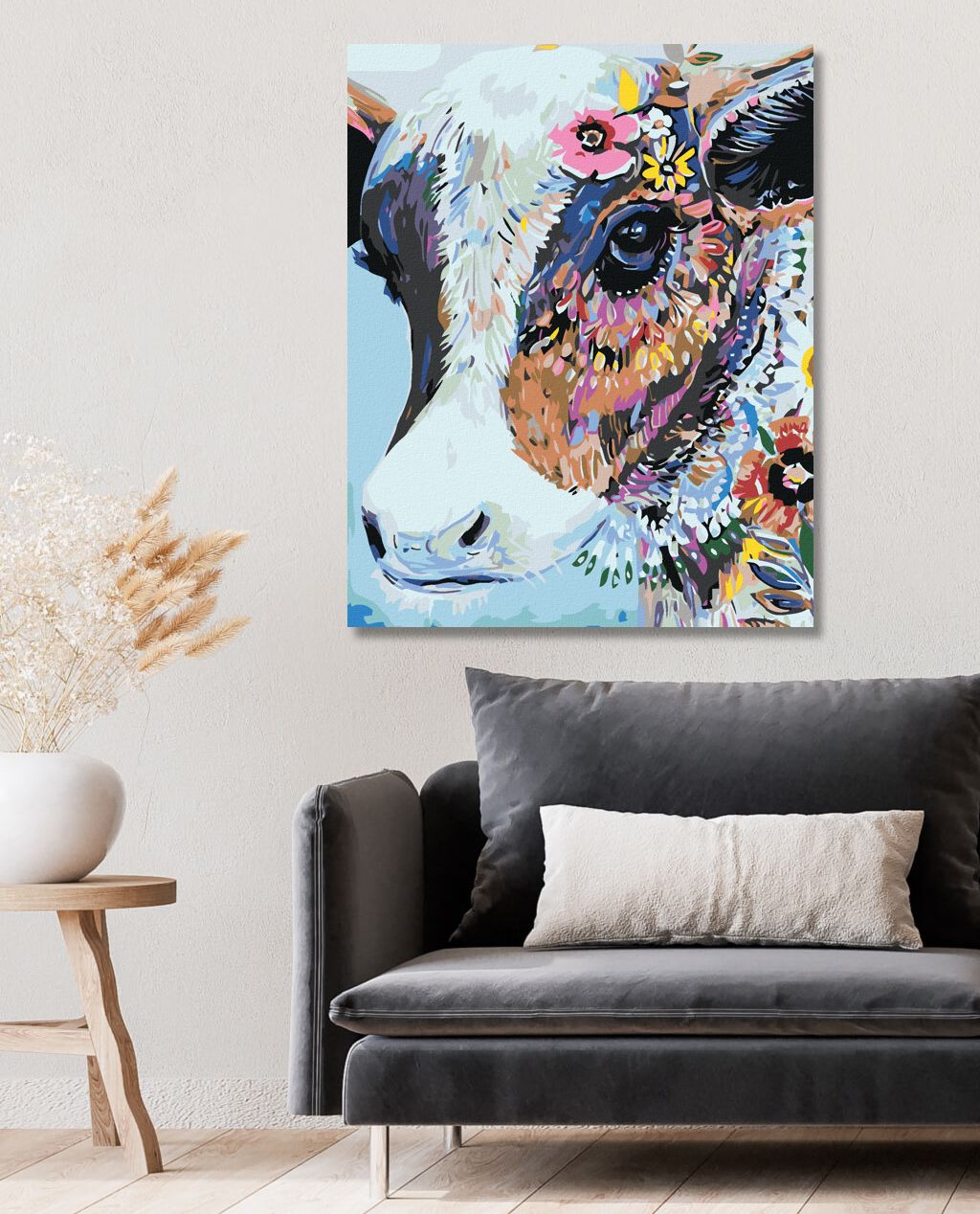 zuty Malování podle čísel - KVĚTINOVÁ KRAVIČKA - Rozměr: 40x50 cm, Rámování: Varianta: vypnuté plátno na rám - obrázek 8