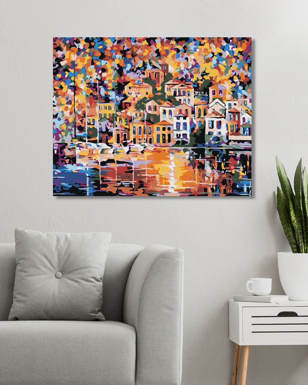 zuty Malování podle čísel - MĚSTEČKO V BARVÁCH - Rozměr: 40x50 cm, Rámování: Varianta: vypnuté plátno na rám - obrázek 8