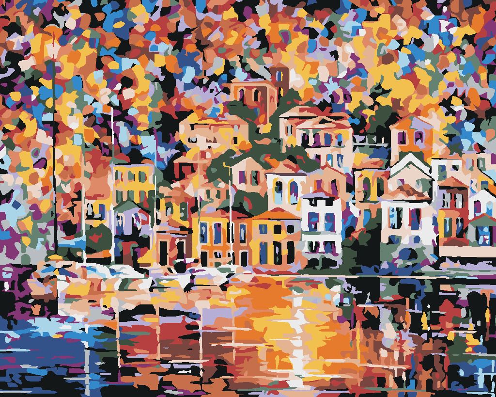zuty Malování podle čísel - MĚSTEČKO V BARVÁCH - Rozměr: 40x50 cm, Rámování: Varianta: vypnuté plátno na rám - obrázek 10