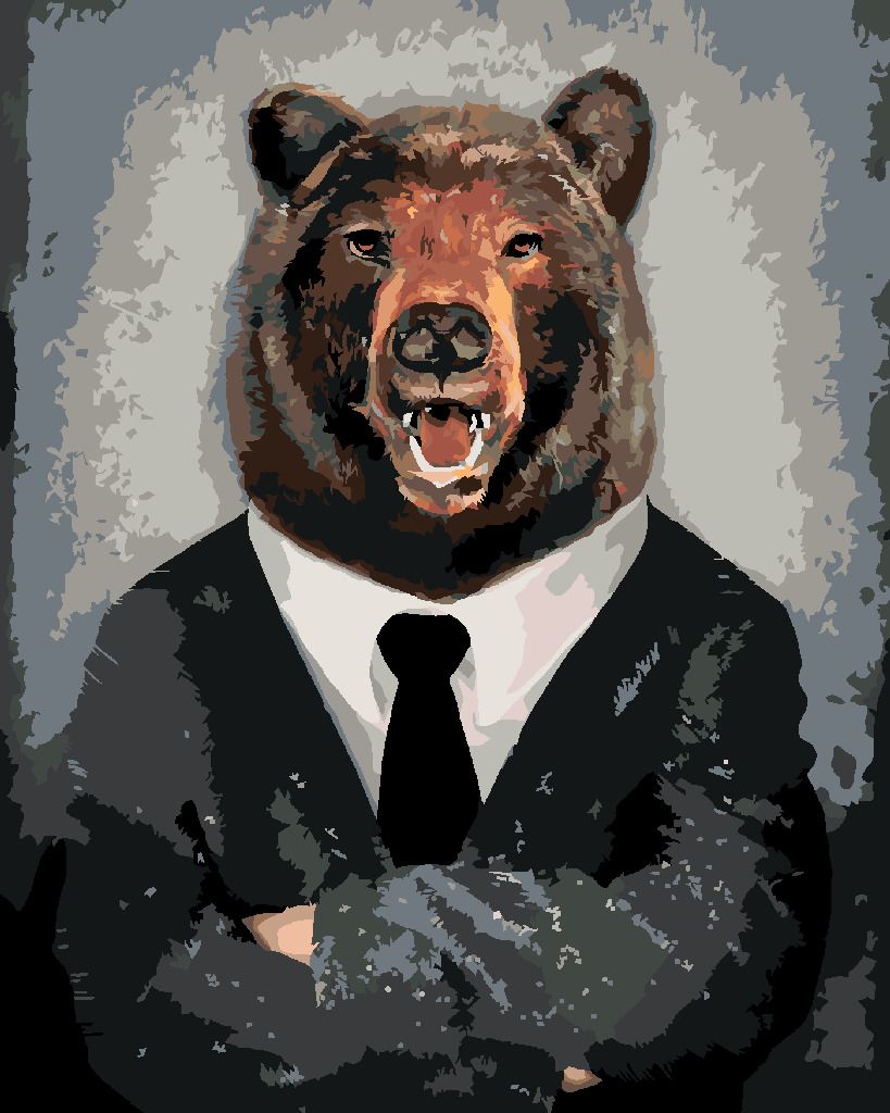 zuty Malování podle čísel - MEDVĚD V OBLEČENÍ - Rozměr: 40x50 cm, Rámování: Varianta: bez rámu a bez vypnutí plátna - obrázek 8