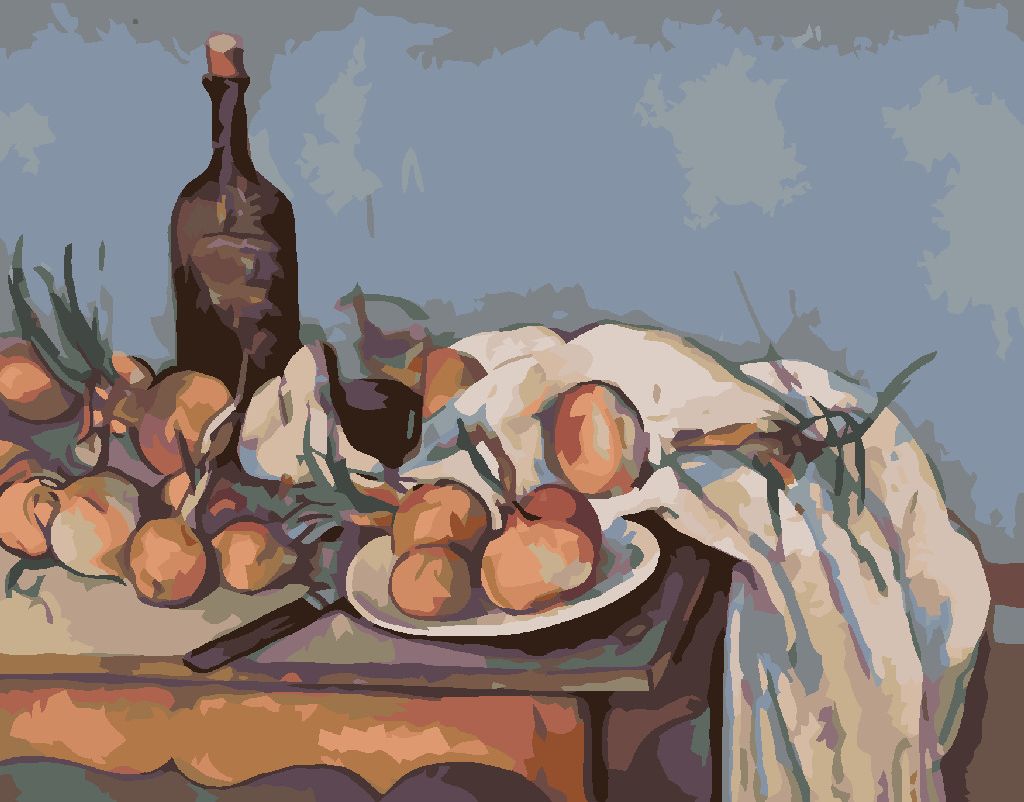 zuty Malování podle čísel - CIBULE A LÁHEV (P. CÉZANNE) - Rozměr: 40x50 cm, Rámování: Varianta: bez rámu a bez vypnutí plátna - obrázek 5