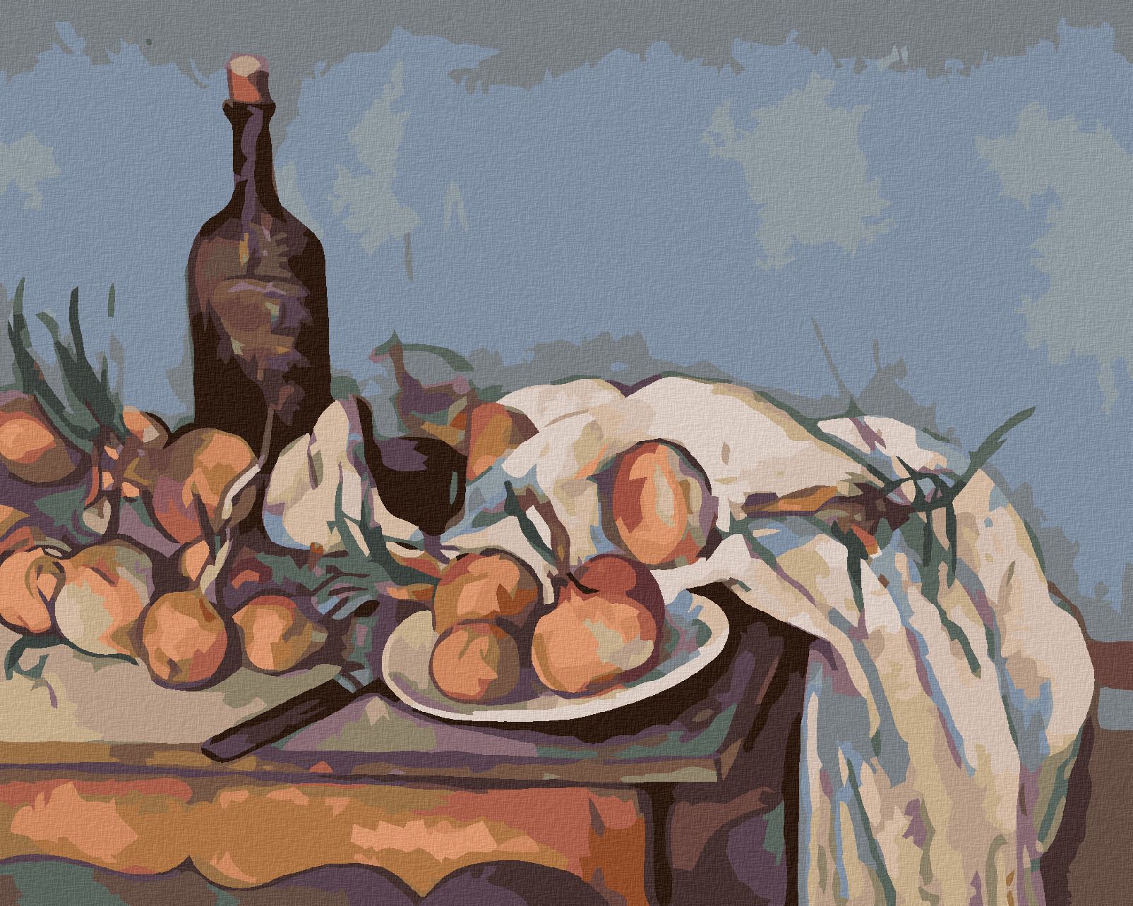 zuty Malování podle čísel - CIBULE A LÁHEV (P. CÉZANNE) - Rozměr: 40x50 cm, Rámování: Varianta: vypnuté plátno na rám - obrázek 1