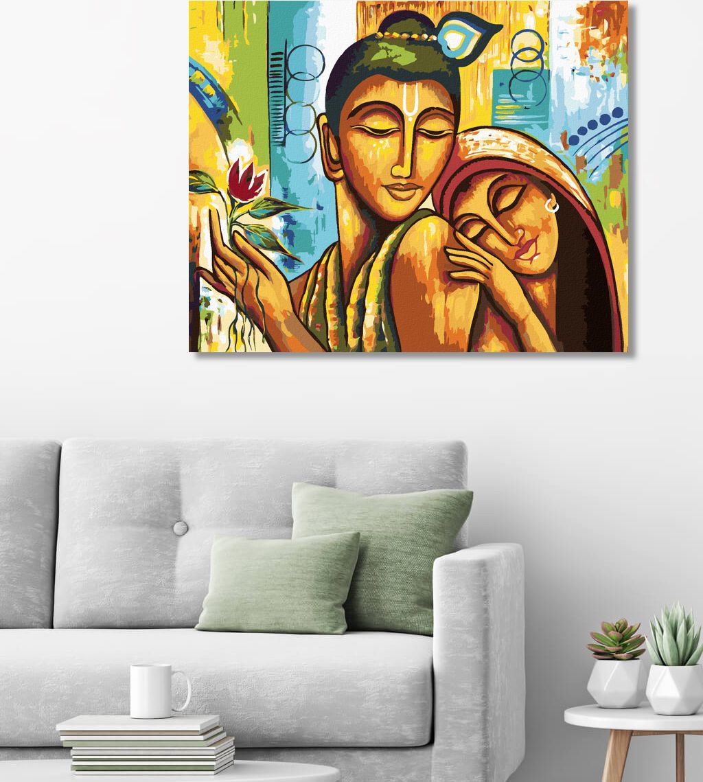 zuty Malování podle čísel - BUDDHA SE ŽENOU - Rozměr: 40x50 cm, Rámování: Varianta: bez rámu a bez vypnutí plátna - obrázek 3