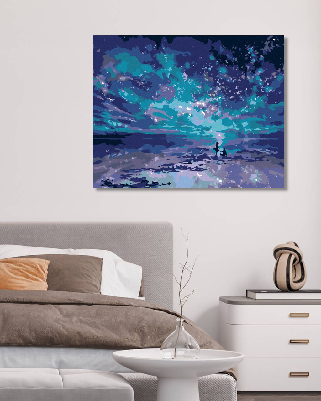 zuty Malování podle čísel - MODRÁ POLÁRNÍ ZÁŘE - Rozměr: 40x50 cm, Rámování: Varianta: vypnuté plátno na rám - obrázek 7