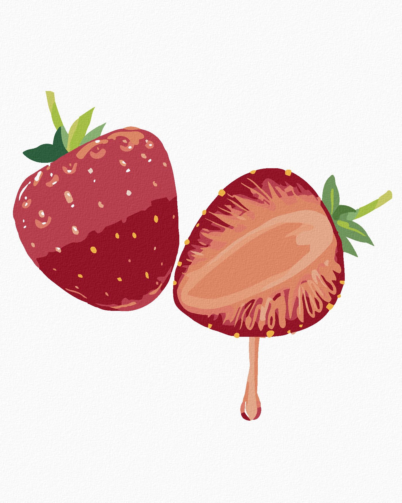zuty Malování podle čísel - JAHODY - Rozměr: 40x50 cm, Rámování: Varianta: bez rámu a bez vypnutí plátna - obrázek 2