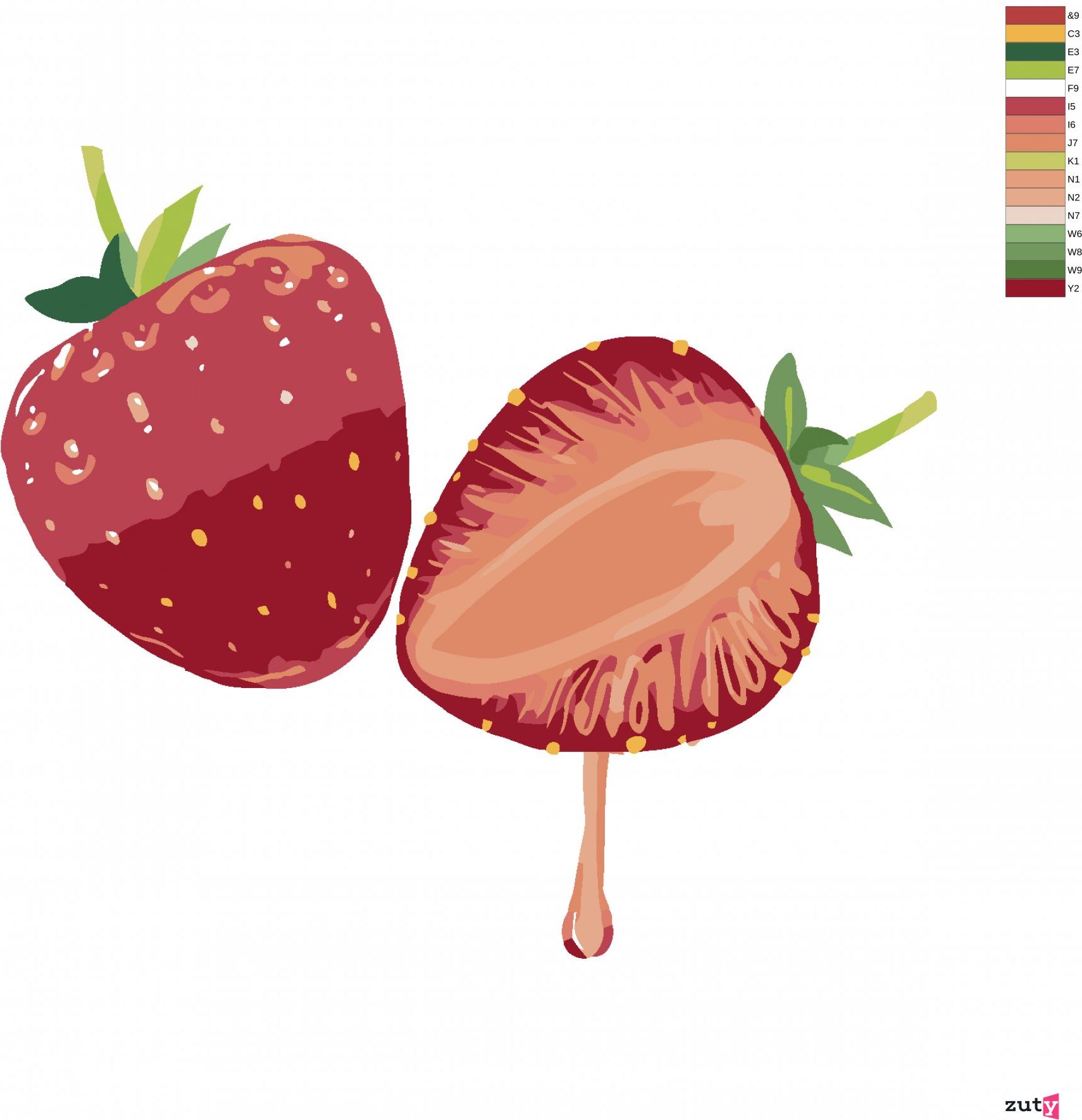 zuty Malování podle čísel - JAHODY - Rozměr: 40x50 cm, Rámování: Varianta: bez rámu a bez vypnutí plátna - obrázek 5