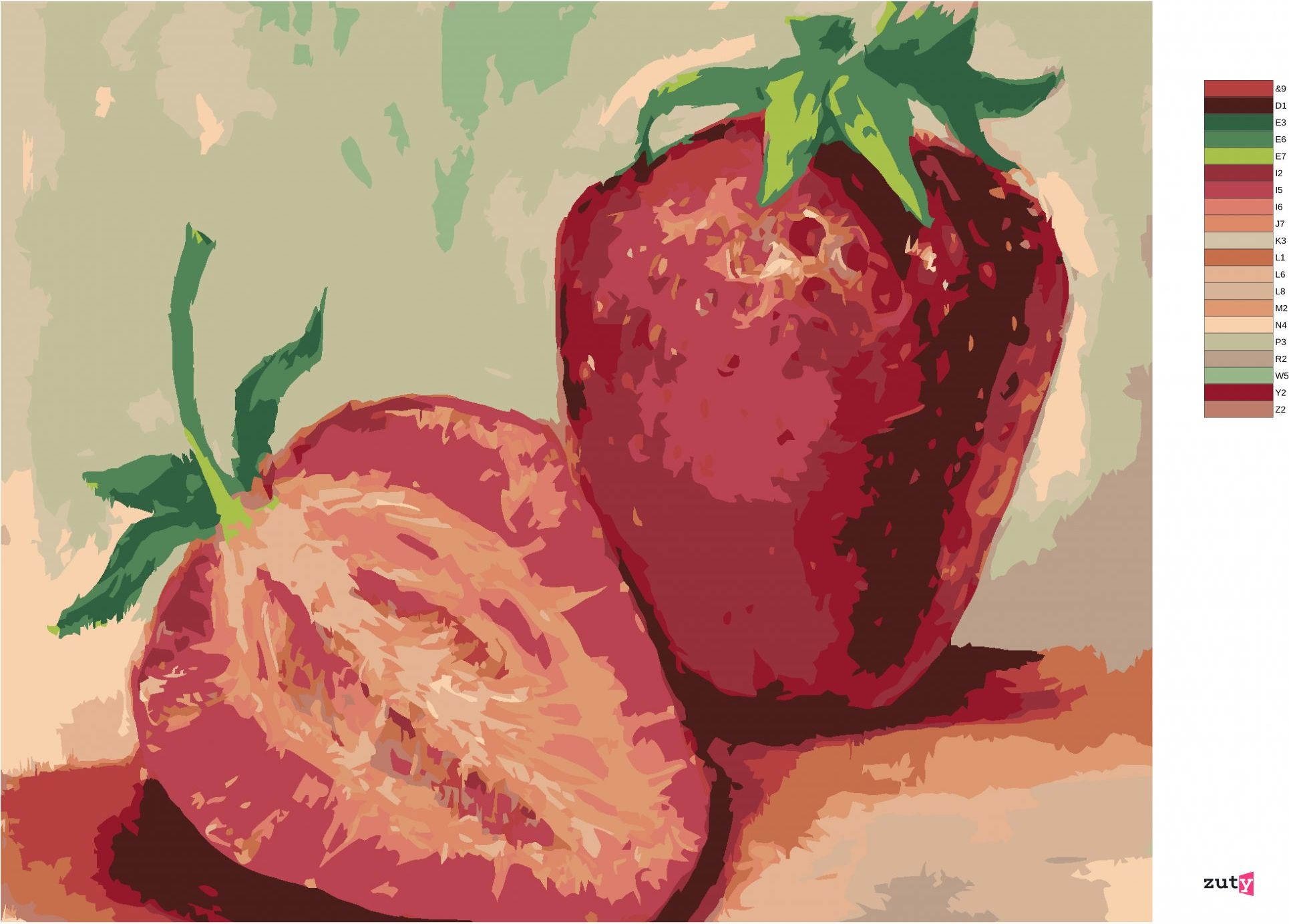 zuty Malování podle čísel - JAHODY - Rozměr: 40x50 cm, Rámování: Varianta: bez rámu a bez vypnutí plátna - obrázek 19