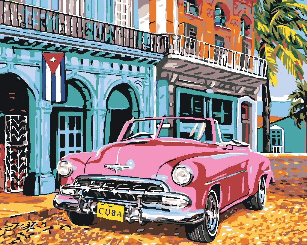 zuty Malování podle čísel - STARÁ AMERIKA NA KUBĚ - Rozměr: 40x50 cm, Rámování: Varianta: bez rámu a bez vypnutí plátna - obrázek 3