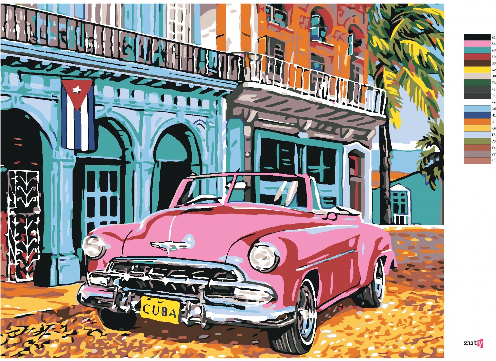zuty Malování podle čísel - STARÁ AMERIKA NA KUBĚ - Rozměr: 40x50 cm, Rámování: Varianta: bez rámu a bez vypnutí plátna - obrázek 7