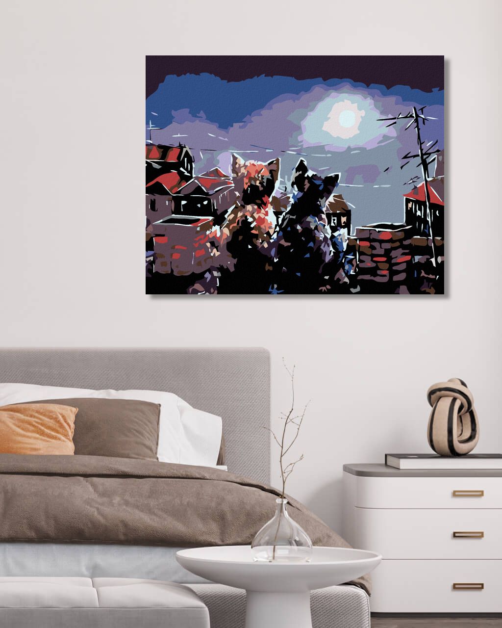 zuty Malování podle čísel - KOŤATA NA STŘEŠE - Rozměr: 40x50 cm, Rámování: Varianta: vypnuté plátno na rám - obrázek 10