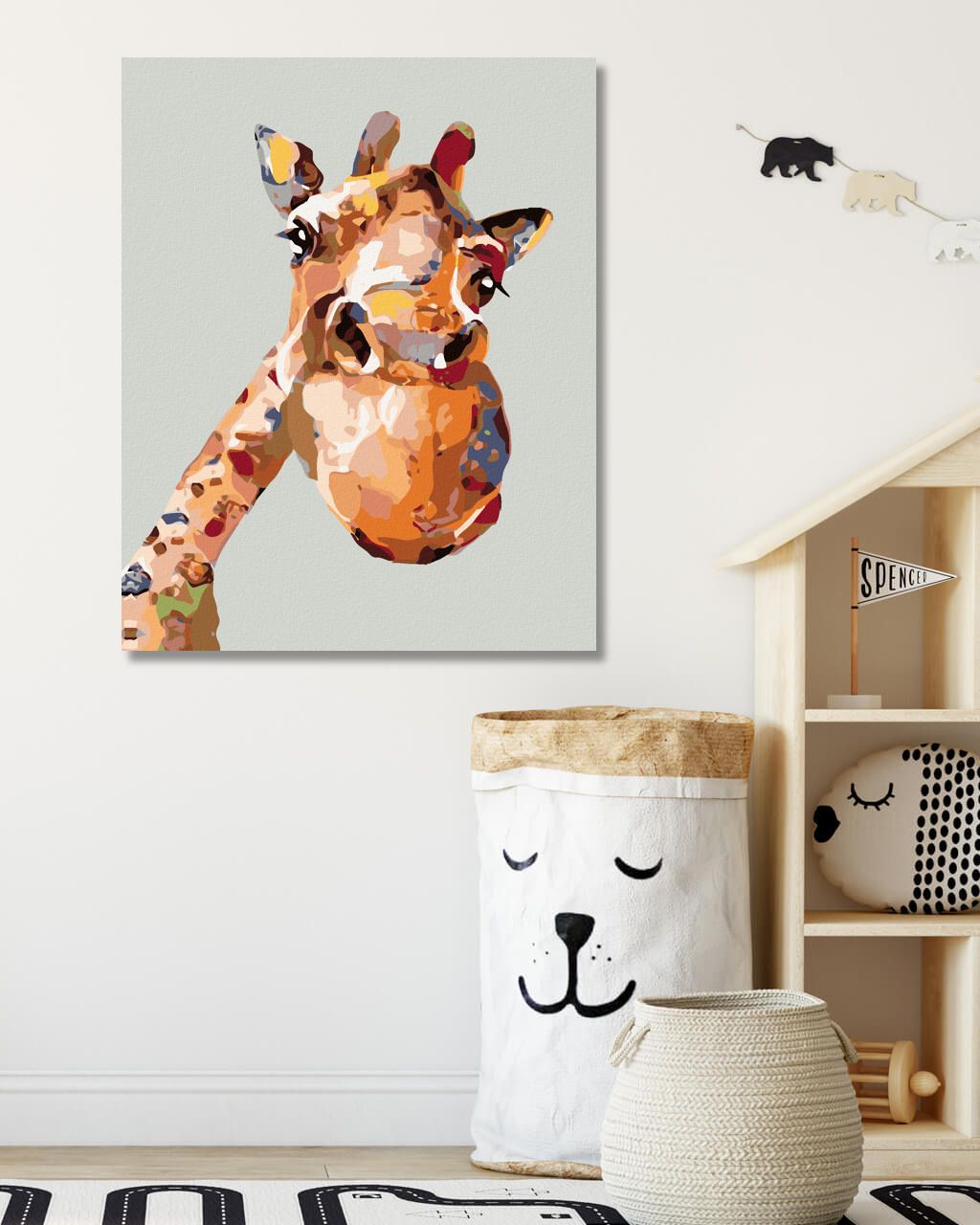 zuty Malování podle čísel - MALOVANÁ ŽIRAFA - Rozměr: 40x50 cm, Rámování: Varianta: bez rámu a bez vypnutí plátna - obrázek 3