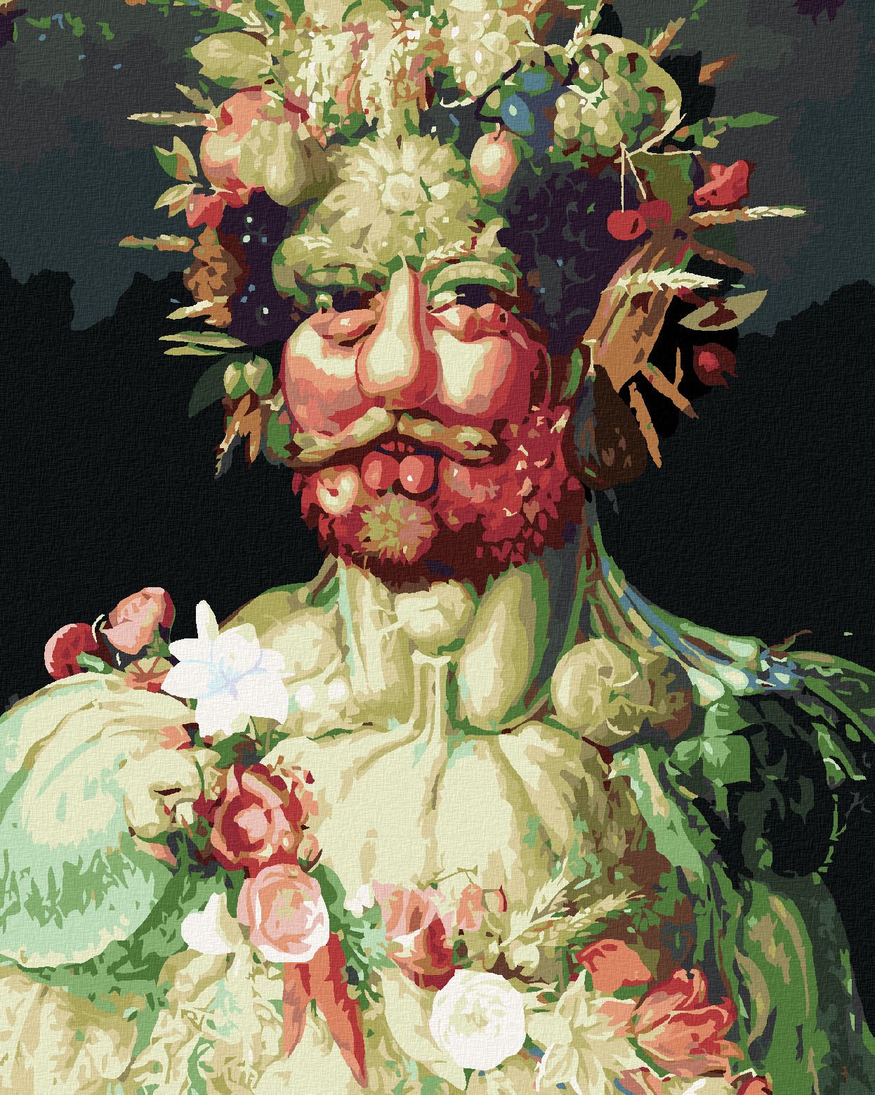 zuty Malování podle čísel - RUDOLF II. JAKO VERTUMNUS (G. ARCIMBOLDO) - Rozměr: 40x50 cm, Rámování: Varianta: vypnuté plátno na rám - obrázek 1