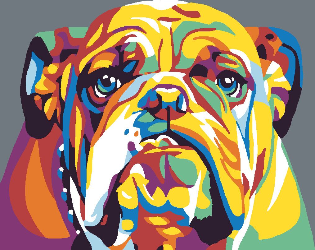 zuty Malování podle čísel - BULDOG II - Rozměr: 40x50 cm, Rámování: Varianta: bez rámu a bez vypnutí plátna - obrázek 3