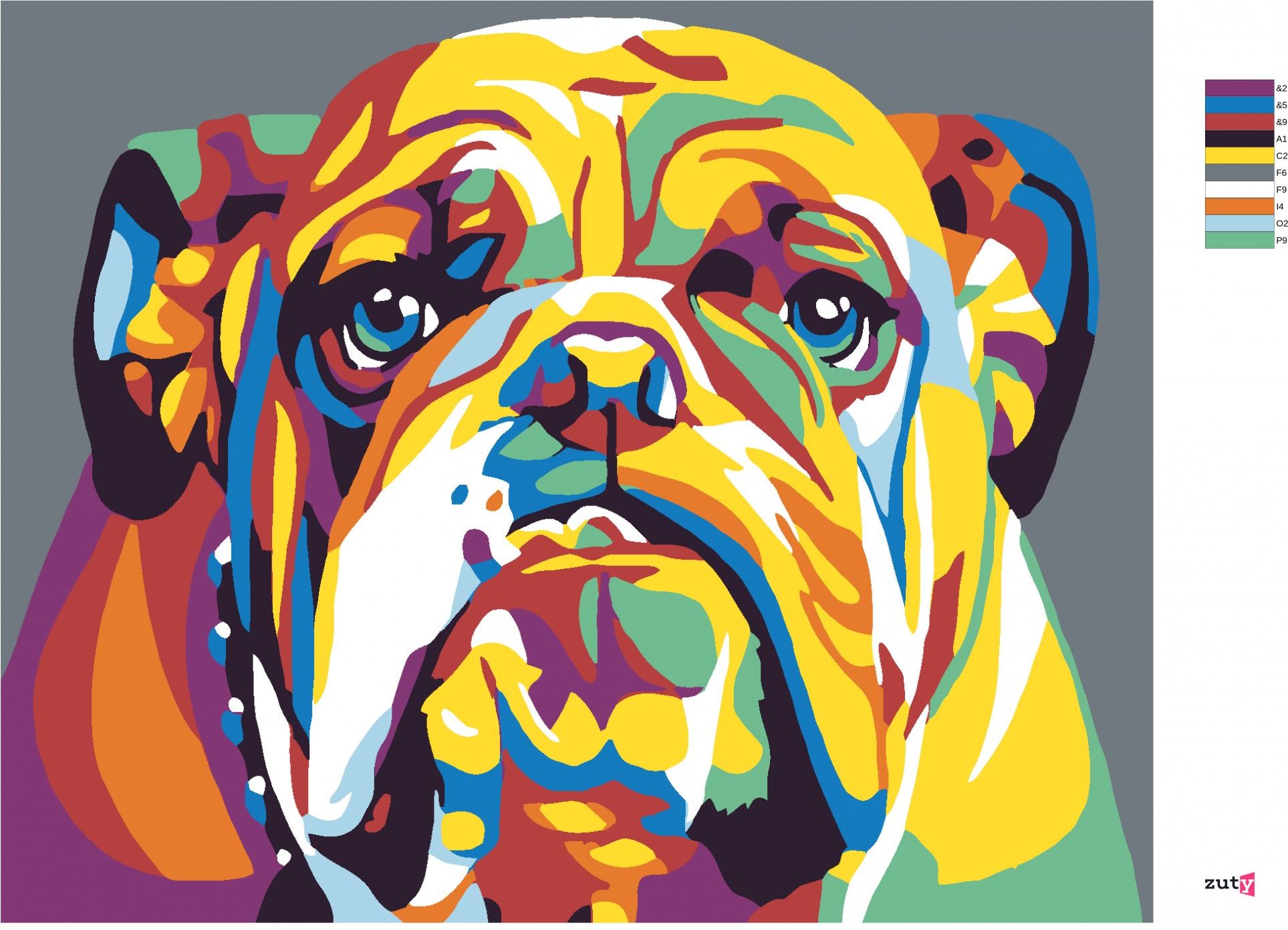 zuty Malování podle čísel - BULDOG II - Rozměr: 40x50 cm, Rámování: Varianta: vypnuté plátno na rám - obrázek 7
