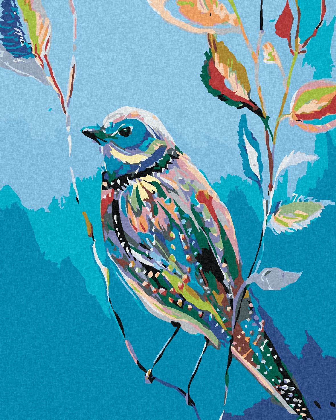 zuty Malování podle čísel - MALOVANÝ PTÁČEK - Rozměr: 40x50 cm, Rámování: Varianta: vypnuté plátno na rám - obrázek 1