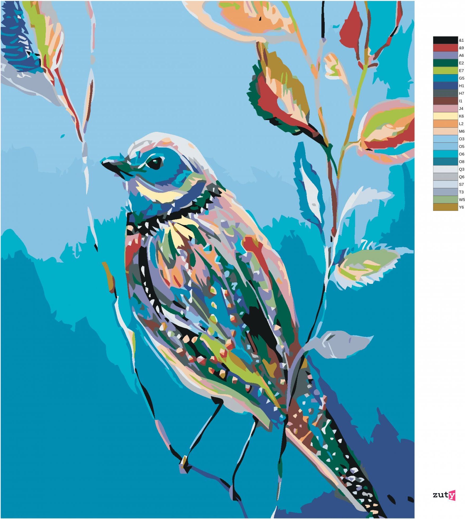 zuty Malování podle čísel - MALOVANÝ PTÁČEK - Rozměr: 40x50 cm, Rámování: Varianta: vypnuté plátno na rám - obrázek 6