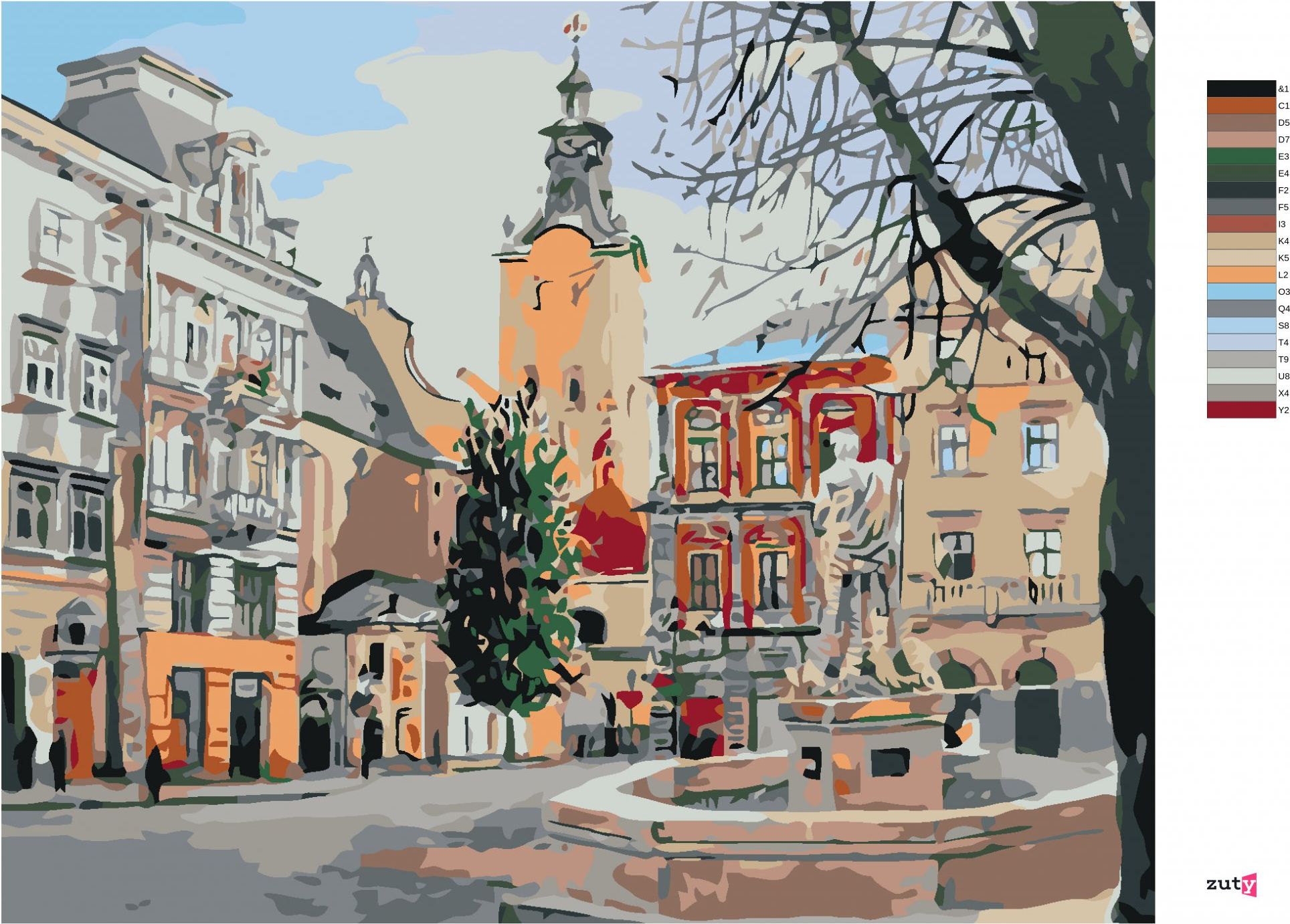 zuty Malování podle čísel - KAŠNA NA NÁMĚSTÍ - Rozměr: 40x50 cm, Rámování: Varianta: bez rámu a bez vypnutí plátna - obrázek 7