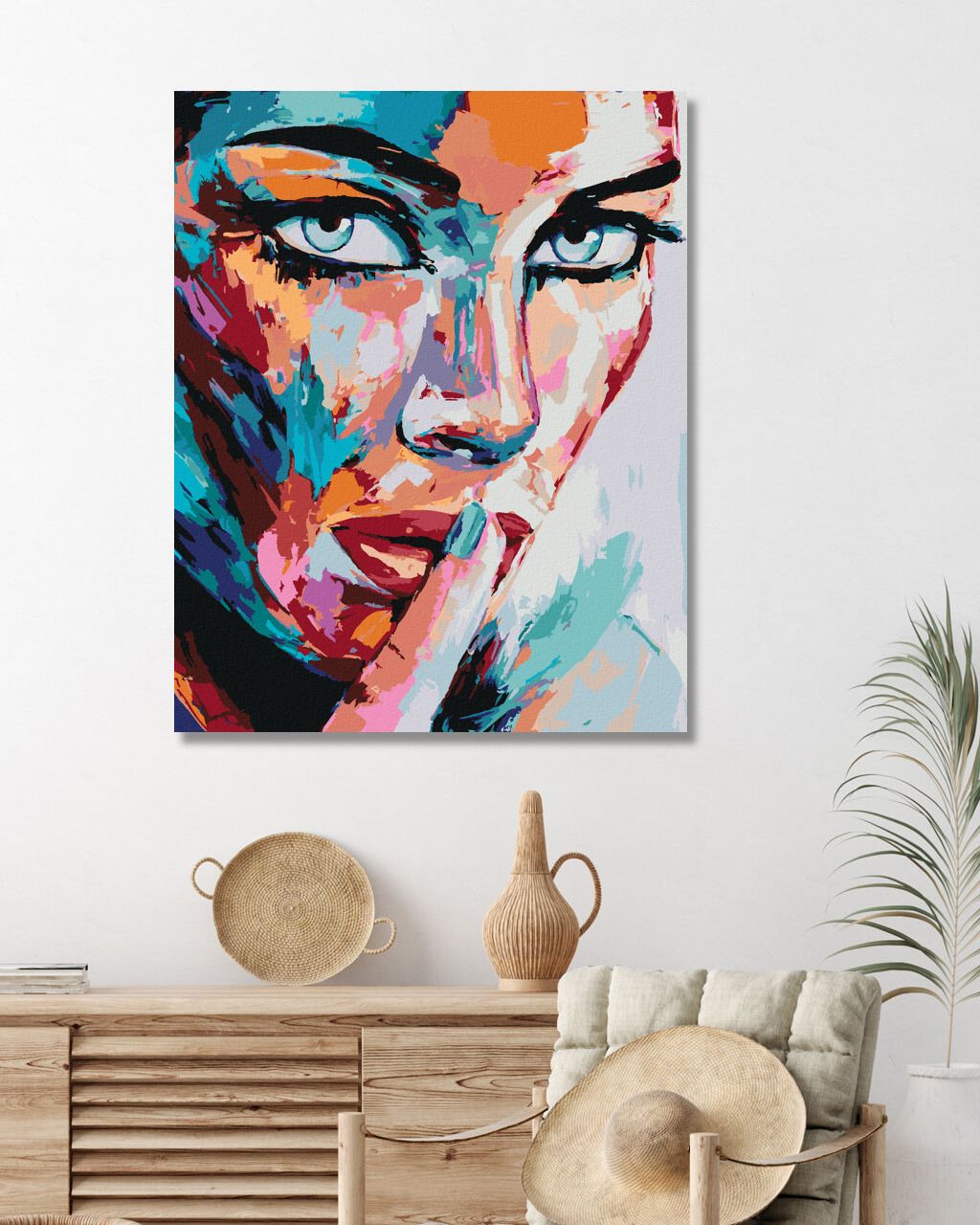 zuty Malování podle čísel - PORTRÉT BAREVNÁ ŽENA - Rozměr: 40x50 cm, Rámování: Varianta: bez rámu a bez vypnutí plátna - obrázek 7