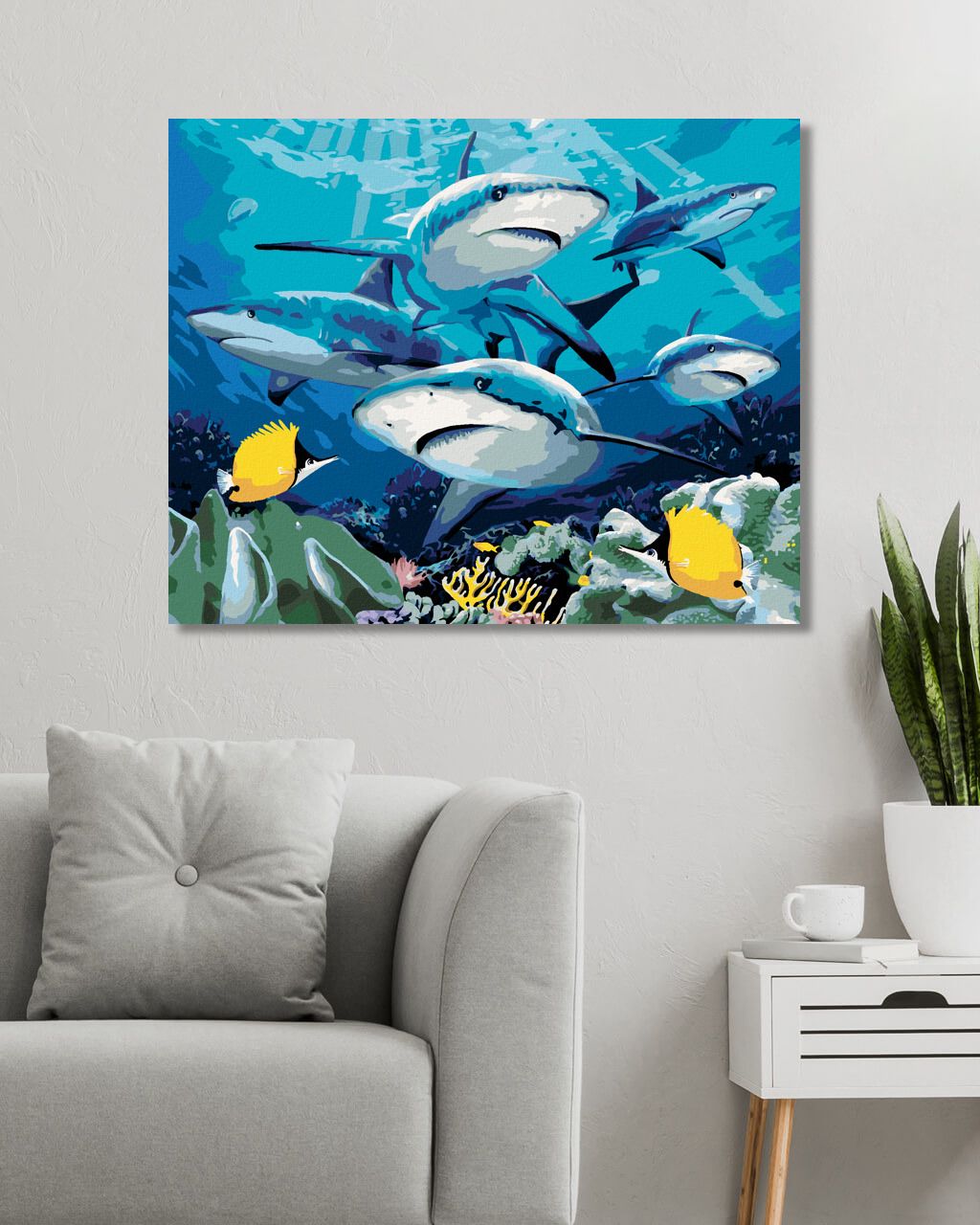 zuty Malování podle čísel - ŽRALOCI A KORÁLOVÝ ÚTES (HOWARD ROBINSON) - Rozměr: 40x50 cm, Rámování: Varianta: bez rámu a bez vypnutí plátna - obrázek 5