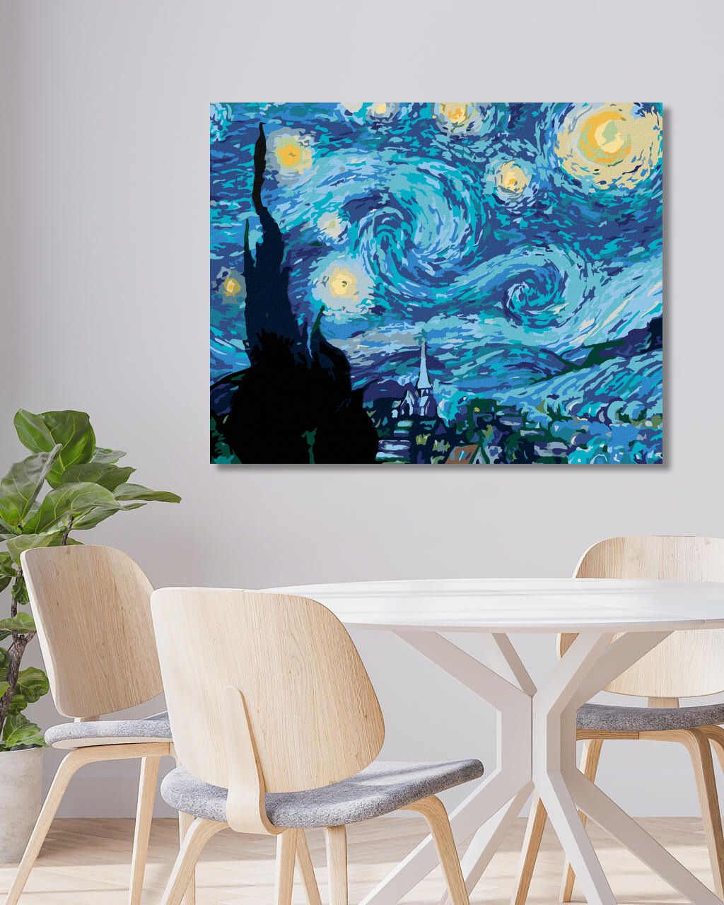 zuty Malování podle čísel - HVĚZDNÁ NOC (VAN GOGH) - Rozměr: 40x50 cm, Rámování: Varianta: vypnuté plátno na rám - obrázek 6
