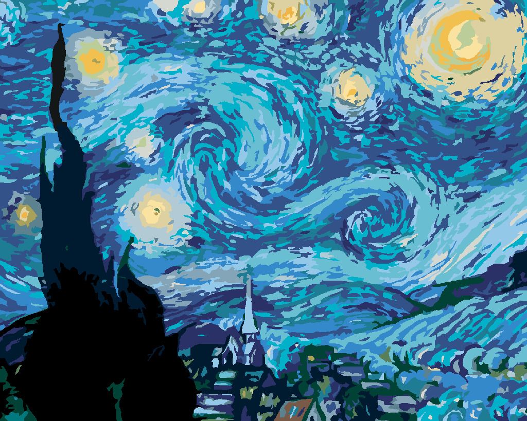 zuty Malování podle čísel - HVĚZDNÁ NOC (VAN GOGH) - Rozměr: 40x50 cm, Rámování: Varianta: vypnuté plátno na rám - obrázek 10