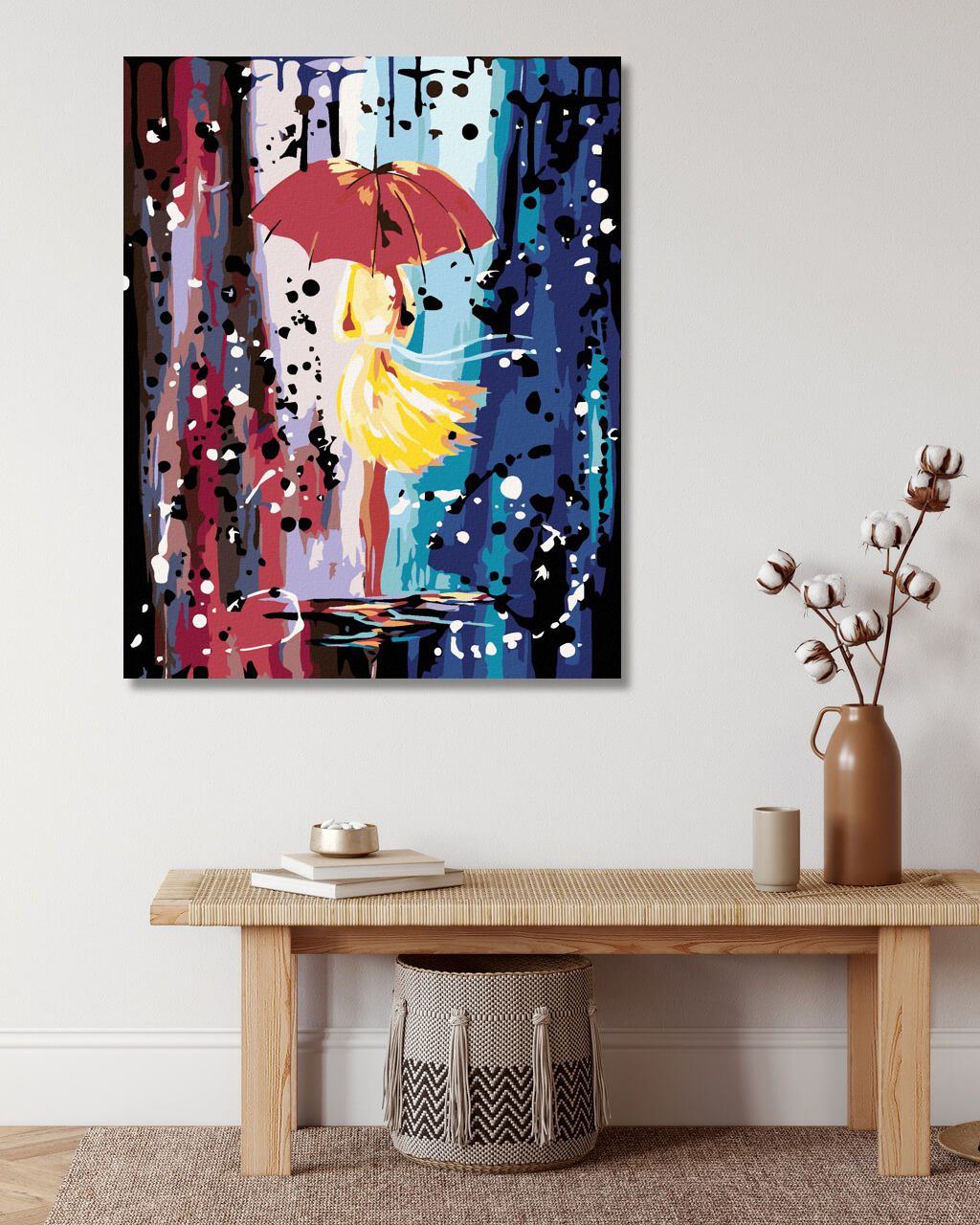 zuty Malování podle čísel - MANEKÝNKA S DEŠTNÍKEM - Rozměr: 40x50 cm, Rámování: Varianta: vypnuté plátno na rám - obrázek 4