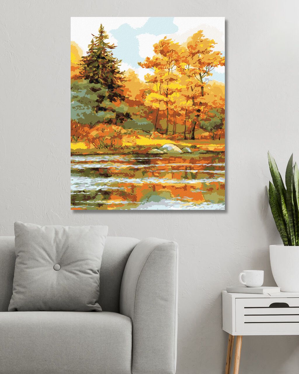zuty Malování podle čísel - ORANŽOVÉ DUBY - Rozměr: 40x50 cm, Rámování: Varianta: bez rámu a bez vypnutí plátna - obrázek 5